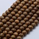 Brins de perles en bois de wengé naturel WOOD-F006-02-8mm-1