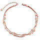 Shegrace 925 bracelet de cheville en argent sterling avec chaîne à trois couches et perles JA69B-1