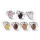 Natural & Synthetic Mixed Gemstone Oval with Dolphin Adjustable Ring G-Z031-01P-1