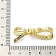 Rack Plating Brass Micro Pave Clear Cubic Zirconia Twister Clasps KK-F863-04G-3