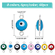 SUPERFINDINGS 48Pcs 8 Colors 925 Sterling Silver Plated Brass Enamel Connector Charms FIND-FH0004-07-4
