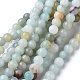 Brins de perles rondes en amazonite de fleurs naturelles X-G-D608-4mm-1
