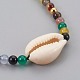 Bracelets de perles tressées en agate naturelle BJEW-JB04078-02-2