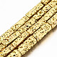 Electroplated Natural Lava Rock Beads Strands G-T114-63G-1