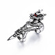 Dragon Armour Alloy Full Finger Ring with Rhinestone RJEW-T009-21AS-2