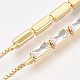 Adjustable Brass Cubic Zirconia Slider Bracelets BJEW-S142-01A-G-3