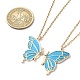 2 collier pendentif papillon en alliage. NJEW-JN04550-5
