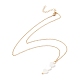 Collar colgante de concha natural con 304 cadena de acero inoxidable para mujer NJEW-C016-06G-4