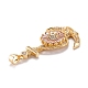 Real 18K Gold Plated Brass Micro Pave Cubic Zirconia Pendants ZIRC-M114-53G-3