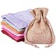 PandaHall 15 Color Burlap Bags with Drawstring Gift Bags Jewelry Pouch for Wedding Party ABAG-PH0002-07-3
