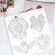 FINGERINSPIRE Regal Hearts Stencil 11.8x11.8 inch Love Heart Drawing Painting Stencil Plastic Bows Diamonds Wings Grass Pattern Stencil Large Reusable Template for Painting Valentine's Day Home Decor DIY-WH0391-0068-3