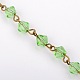 Chaînes de perles de verre bicone manuelles pour fabrication de bracelets et colliers AJEW-JB00041-03-1