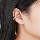 925 Sterling Silver Cuff Earrings Chain Wrap Tassel Earrings No Piercing Cuff Earrings Chain Jewelry Gift for Women Men Couple JE1066A-6