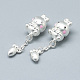 925 Sterling Silver Bunny Dangle Charms STER-T002-155S-1