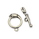 Brass Ring Toggle Clasps KK-J185-33AS-NF-1