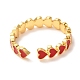 Heart Golden Cuff Rings for Valentine's Day KK-G404-12-3