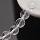 Natural Quartz Crystal Faceted Round Beads Strands X-G-P088-69-8mm-1