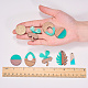 SUNNYCLUE 1 Box 10Pcs 5 Styles Resin Wood Charms with Hole Lightweight Flat Round Leaf Clover Drop Teardrop Geometric for Dangle Drop Earring Jewelry Making Supplies Craft for Women RESI-SC0001-07-5