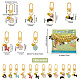 12 pièces 12 styles décoration de pendentifs en émail d'alliage d'impression de patte de chien HJEW-PH01688-2