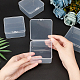 SUPERFINDINGS 6 Pack Clear Plastic Beads Storage Containers Boxes with Lids 7.5x7.5x3.5cm Small Sqaure Plastic Organizer Storage Cases for Beads Jewelry Office Craft CON-WH0074-63C-4