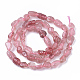 Brins de perles de quartz fraise rouge naturel G-S363-048B-2