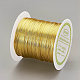 ジュエリー作りのための銅線銅ビーズワイヤー  長持ちメッキ  ゴールド  24ゲージ  0.5mm  約75.45フィート（23m）/ロール CWIR-F001-G-0.5mm-2