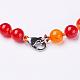 Natural Dyed Agate Beaded Necklaces NJEW-F132-B03-3