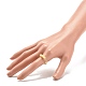 Natural Lemon Jade Column Beaded Finger Ring with Synthetic Hematite RJEW-JR00460-03-2