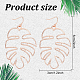 ANATTASOUL 4 Pairs 2 Colors Alloy Hollow Out Monstera Leaf Dangle Earrings for Women EJEW-AN0001-18-2