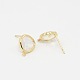 Real 18K Gold Plated Tone Brass Glass Stud Earring Findings GLAA-J023-05G-2