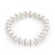 Sea Shell Rhinestone Beads Stretch Bracelets BJEW-JB03992-1