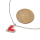Colliers pendentif coeur en graines de verre NJEW-MZ00020-01-3
