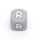 Perles alphabet en silicone pour la fabrication de bracelets ou de colliers SIL-TAC001-01A-R-1