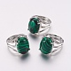 Synthetic Malachite Wide Band Finger Rings RJEW-K224-A17-1-3