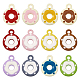 24Pcs 12 Colors Frosted Painted Colored Alloy Pendants FIND-TA0003-24-1