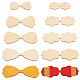Delorigin 8 pièces ensemble de modèles de nœud papillon en bois WOOD-WH0029-17B-1