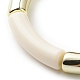 Bracelet extensible perlé tube incurvé acrylique pour femme BJEW-JB08439-05-4