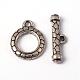 Tibetan Style Snake Textured Toggle Clasps X-TIBE-2177-AS-RS-1