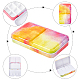 パンダホール エリート プラスチックとブリキの箱の空の水彩絵の具パン  ペイントケースアートパレット用品用  カラフル  7.2x12.4x2.2cm  内径：6.6x11.5のCM AJEW-PH0001-62-7