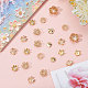 Beebeecraft 80 pièces/boîte 8 capuchons de perles de style en laiton plaqué or 18 carats en filigrane de fleurs pour bracelet KK-BBC0003-51-4