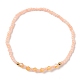 Graine de verre et bracelet extensible en perles acryliques bicône BJEW-JB09429-3