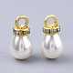 Colgantes de perlas de imitación de plástico abs de alto brillo X-RB-T011-03A-G-3