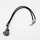 Vintage Halloween Jewelry Rubber Cord Skeleton Hand Necklaces X-NJEW-J011-05A-1