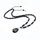 Collares colgantes naturales de obsidiana NJEW-P241-C01-1