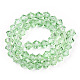 オーストリアの水晶の模造品5301 双円錐形ビーズ  カット加工ガラスビーズ連売り  薄緑  6x6mm  穴：1.2mm  約47~48個/連  10.24インチ〜10.43インチ（26~26.5cm） GLAA-S026-6mm-16-2