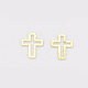 真鍮製カボション  ネイルアートの装飾の付属品  クロス  ゴールドカラー  4.5x3x0.1mm  約473個/3g X-MRMJ-S033-001-2