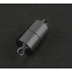ループ付き真鍮製マグネットクラスプ  コラム  ニッケルフリー  ガンメタ色  17x7mm  穴：1.5mm KK-MC027-01B-NF-1