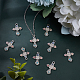 SUNNYCLUE 1 Box 40Pcs Rosary Cross Crystal Rhinestone Charms Bulk Cubic Zirconia Evil Eye Crucifix Cross Charms for Jewelry Making Hanging Ornament Necklace Bracelet Keychain Earrings Supplies Adult FIND-SC0002-94-5