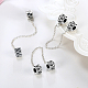 925 Sterling Silver European Beads with Safety Chain STER-BB16107-6