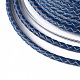 編み紐  革のアクセサリーコード  ジュエリーDIY製版材料  ミディアムブルー  4mm  約32.8ヤード（30m）/ロール WL-I004-4mm-02-3